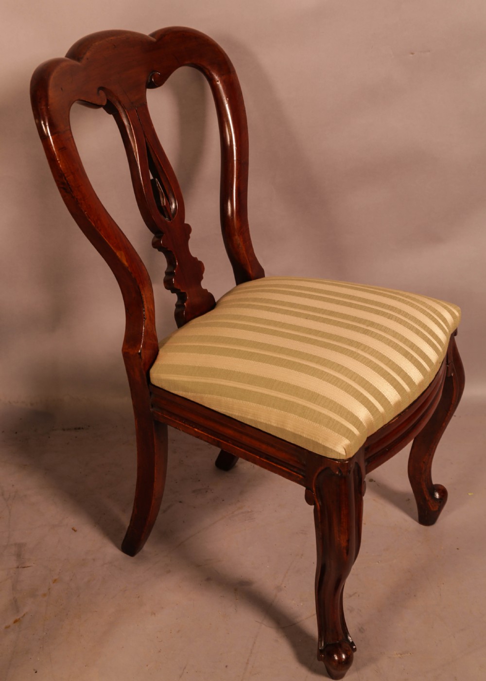 A Set of 14 Victorian Spear Point Dining Chairs on Cabriole legs View IX