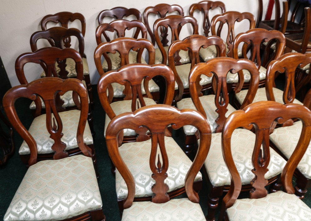 A Rare Set of 18 Victorian Spear Point Dining Chairs View IV
