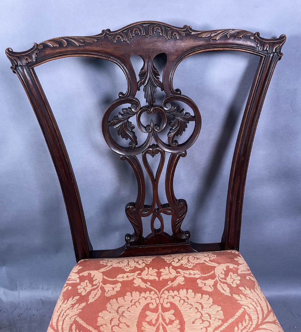 A Superb Set of 12 Victorian Chippendale Dining chairs mahogany View IX