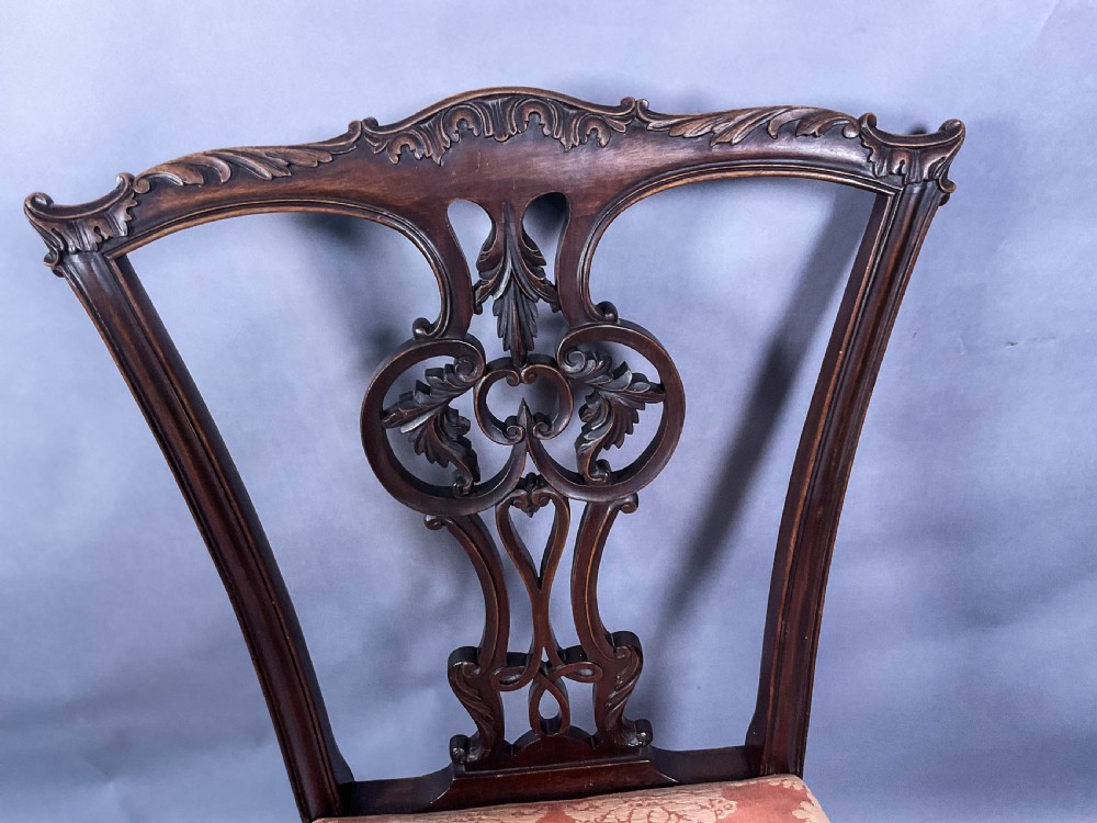 A Superb Set of 12 Victorian Chippendale Dining chairs mahogany View X