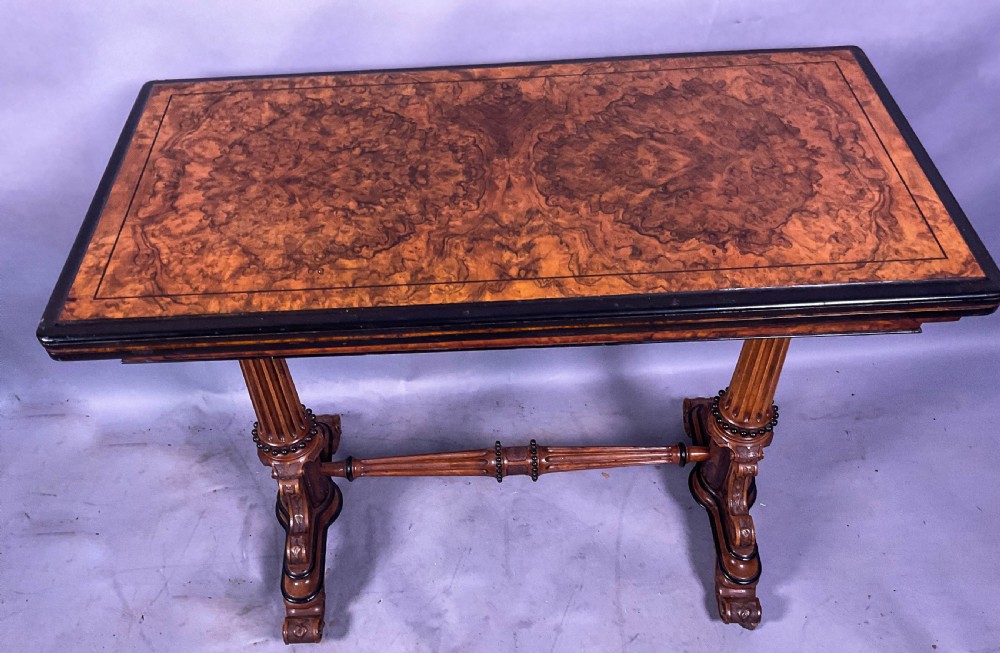 A Victorian Burr Walnut Games Table