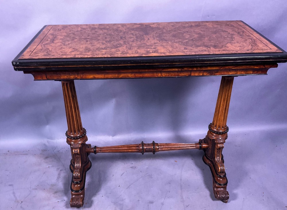 A Victorian Burr Walnut Games Table View II