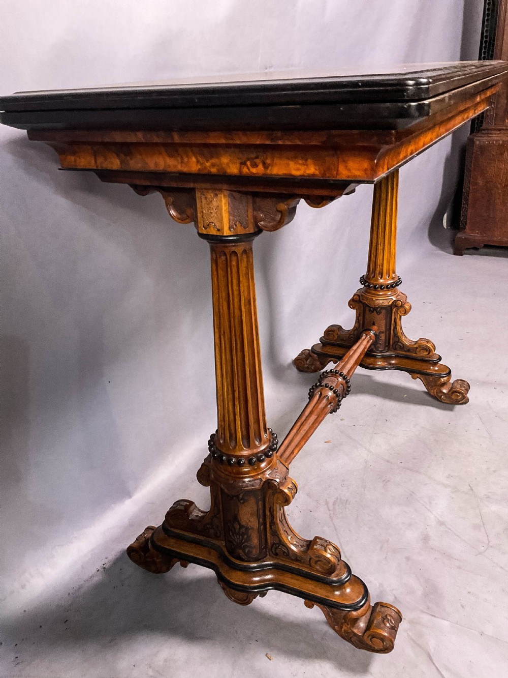A Victorian Burr Walnut Games Table View IV