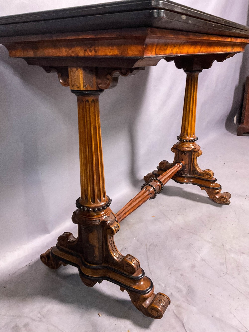 A Victorian Burr Walnut Games Table View V