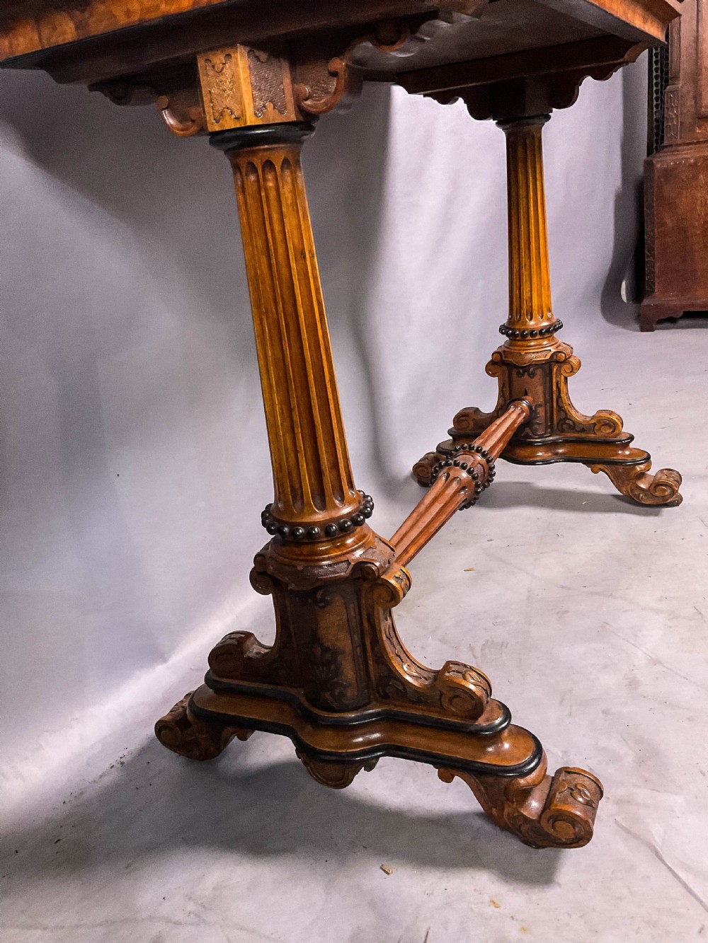 A Victorian Burr Walnut Games Table View VI