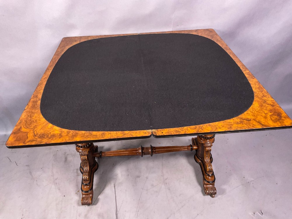 A Victorian Burr Walnut Games Table View VII