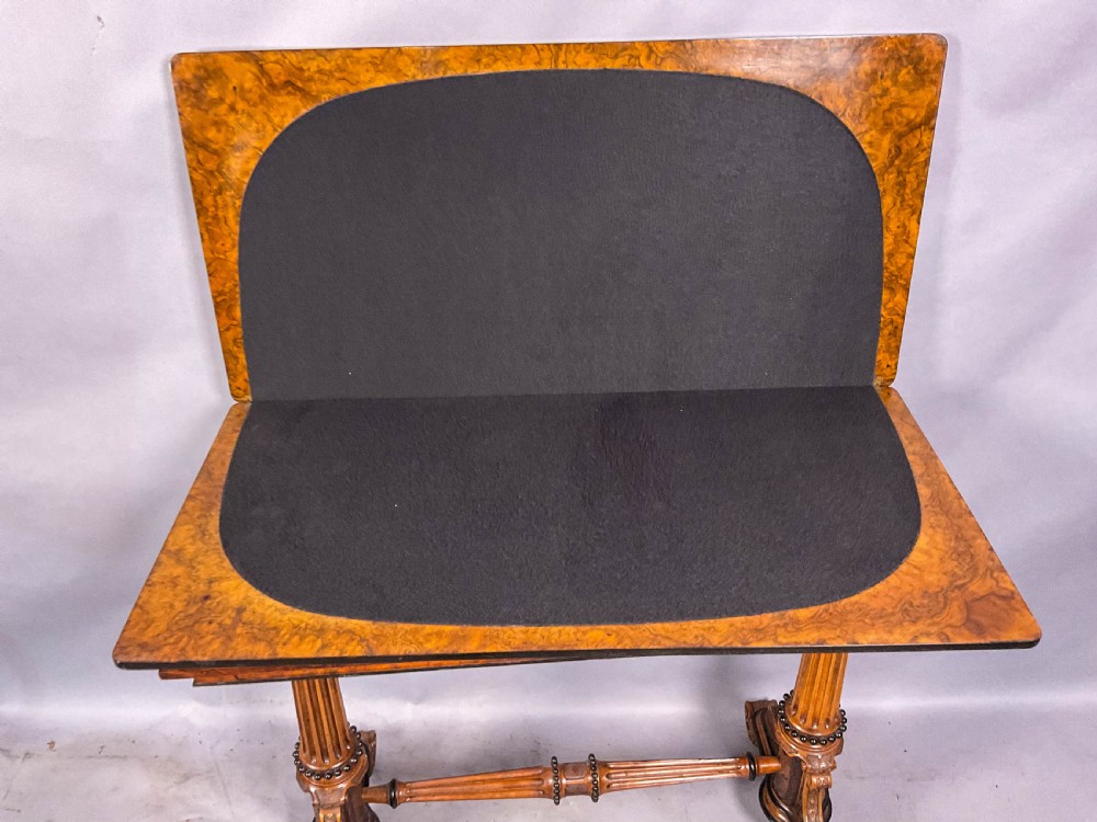 A Victorian Burr Walnut Games Table View VIII