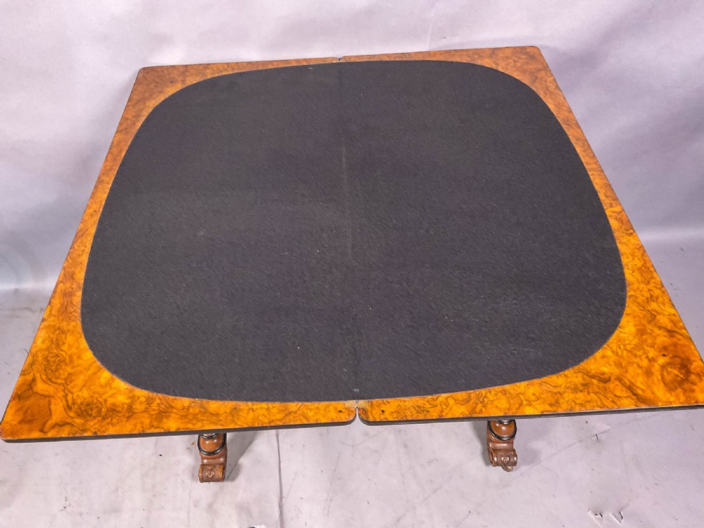 A Victorian Burr Walnut Games Table View IX