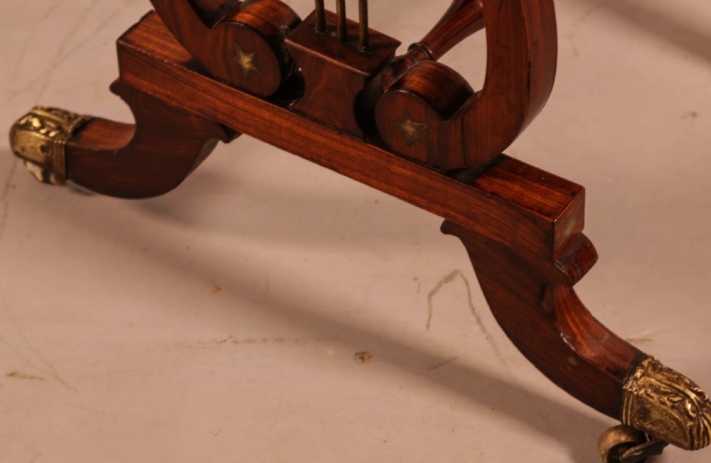 A Superb Regency Brass Inlaid Sewing Table Rosewood View XI