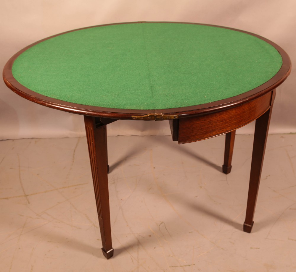 A Georgian Demi Lune Games Table View VI