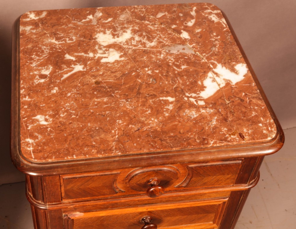 A Pair of French Bedside Cupboards in Walnut View V