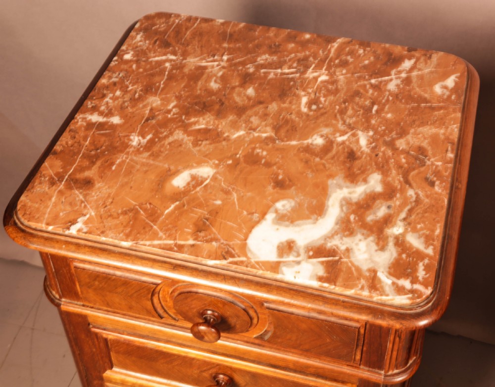 A Pair of French Bedside Cupboards in Walnut View VI