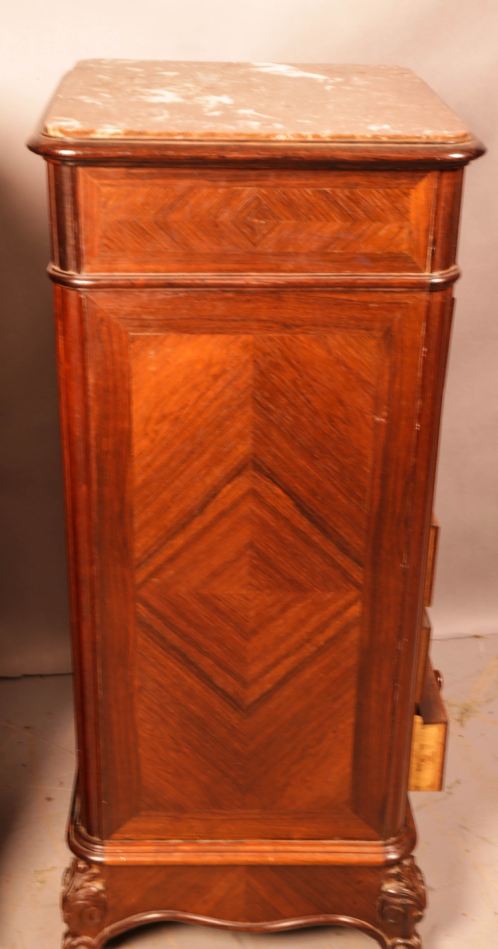 A Pair of French Bedside Cupboards in Walnut View IX