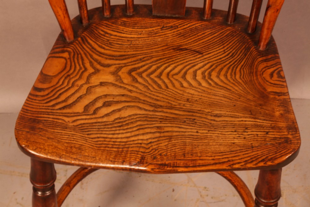 A Good Lincolnshire Yew Wood Kitchen Windsor Chair View V