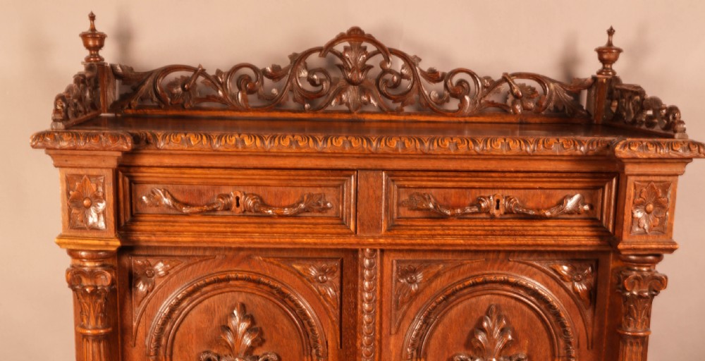 A Fantastic Carved Oak 2 Door Cabinet View IV