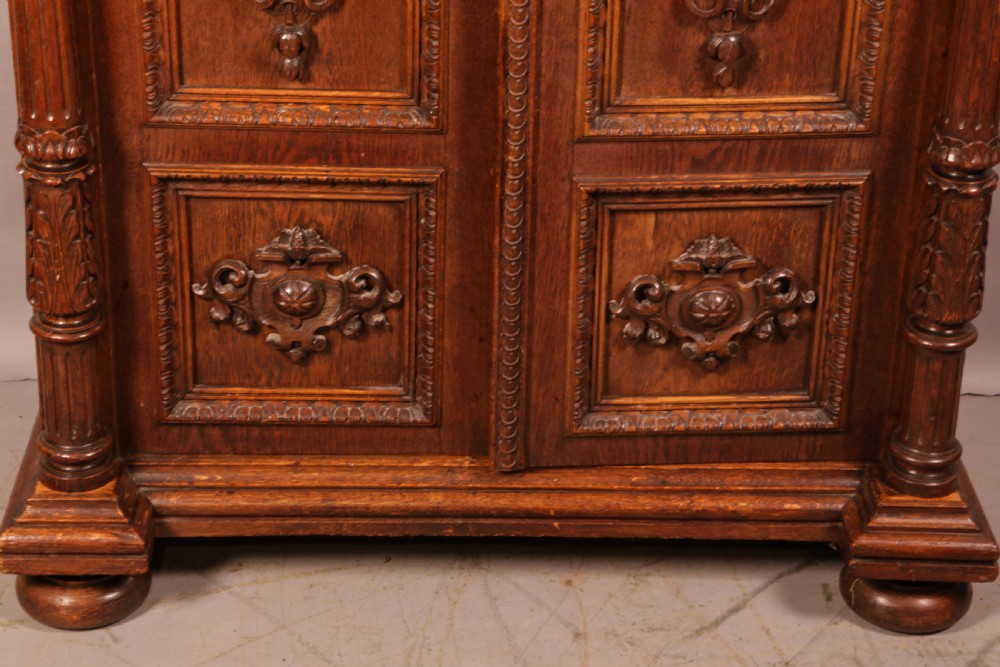 A Fantastic Carved Oak 2 Door Cabinet View V