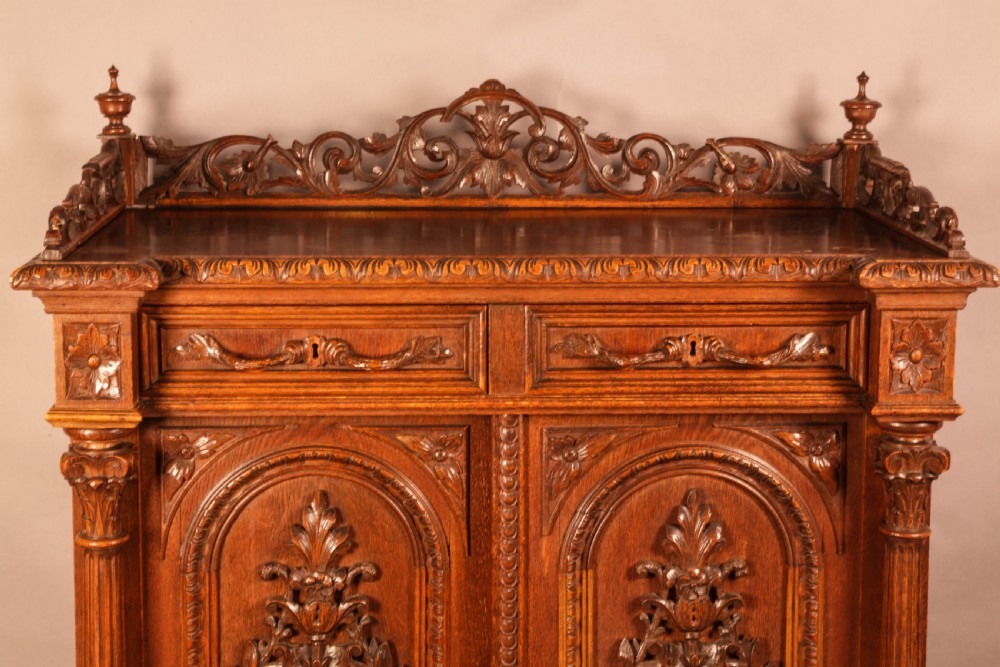 A Fantastic Carved Oak 2 Door Cabinet View VI