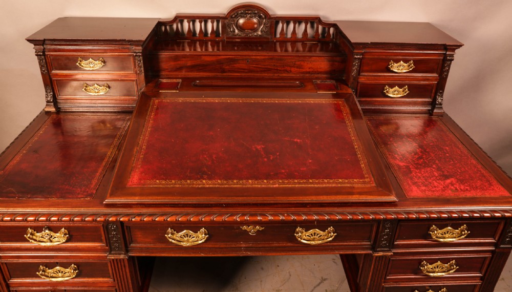A stunning Quality Victorian Pedestal Desk View XI
