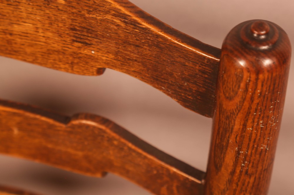 A Rare Genuine matching set of 6 Georgian Ladder Back Dining chairs in Elm View XI