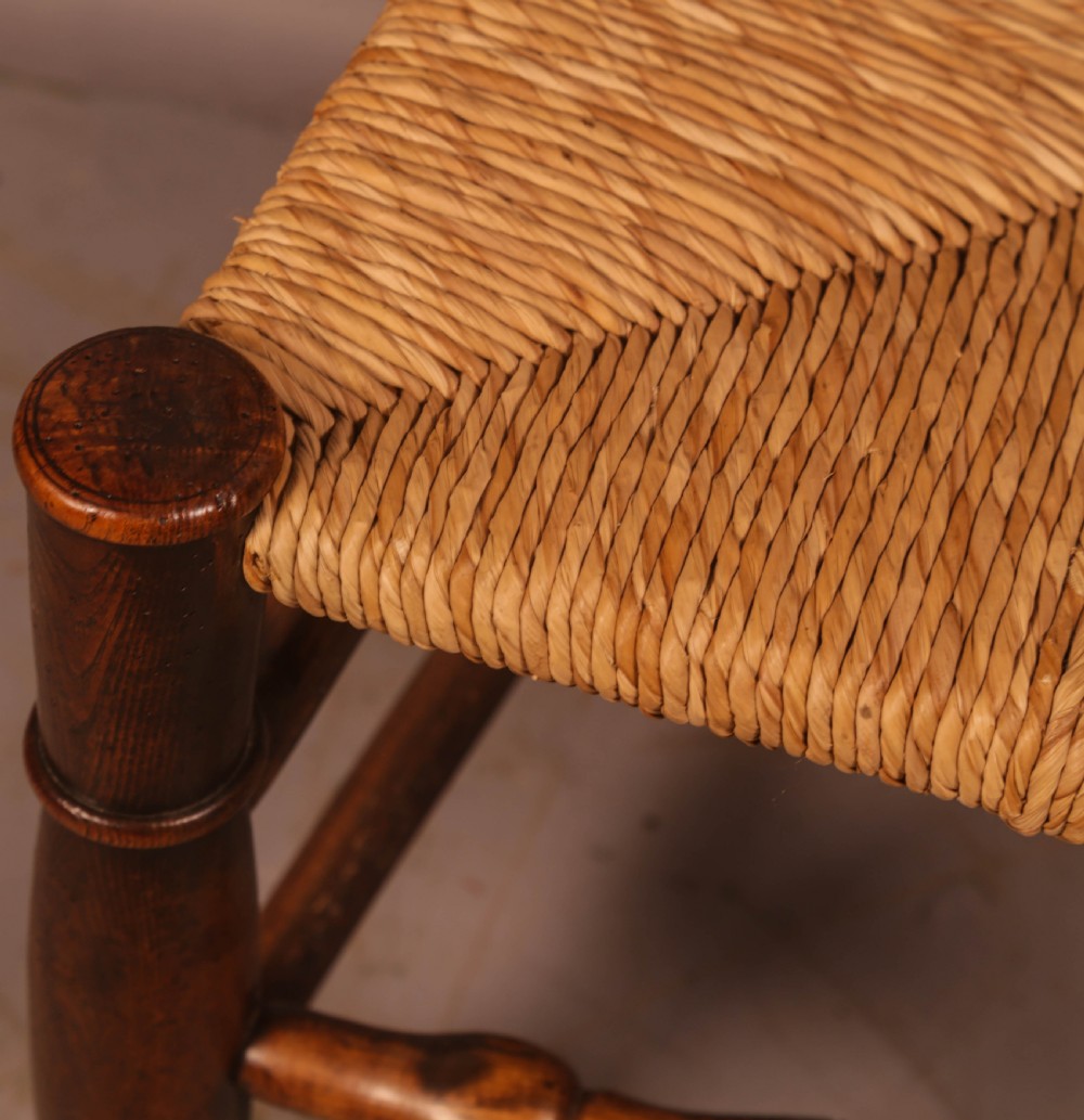 A Rare Genuine matching set of 6 Georgian Ladder Back Dining chairs in Elm View XII