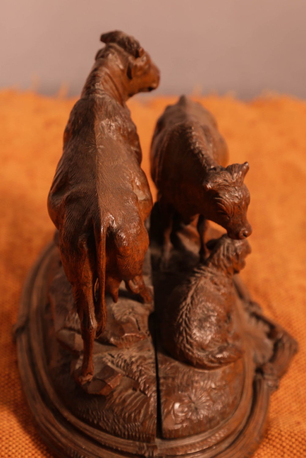 A Black Forest Bull Cow and Calf group View III