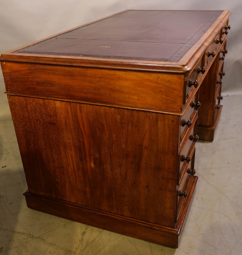 A Good Quality KneeHole Pedestal Desk in Mahogany View II