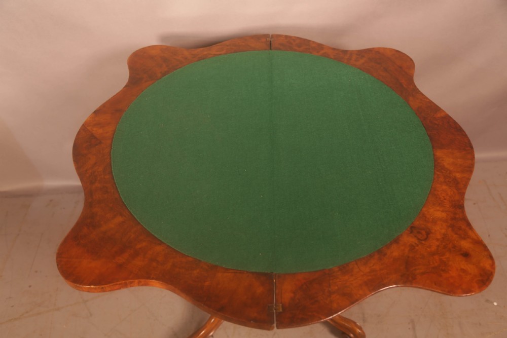 A Victorian Burr Walnut Games Table View IV