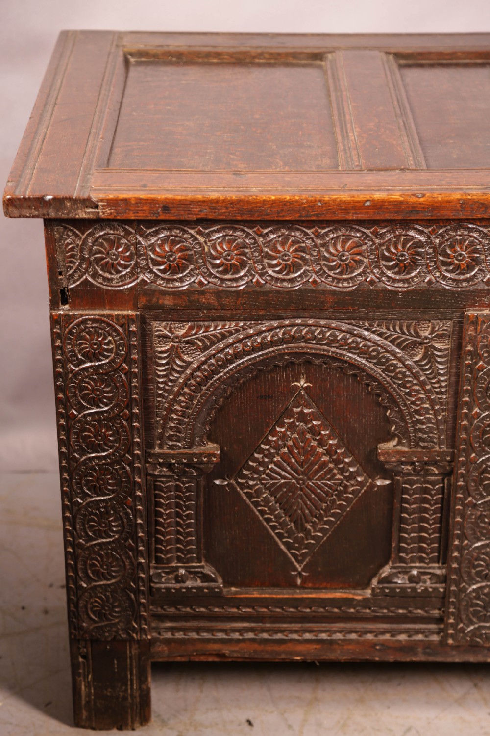 17th century Coffer Carved Oak View IV