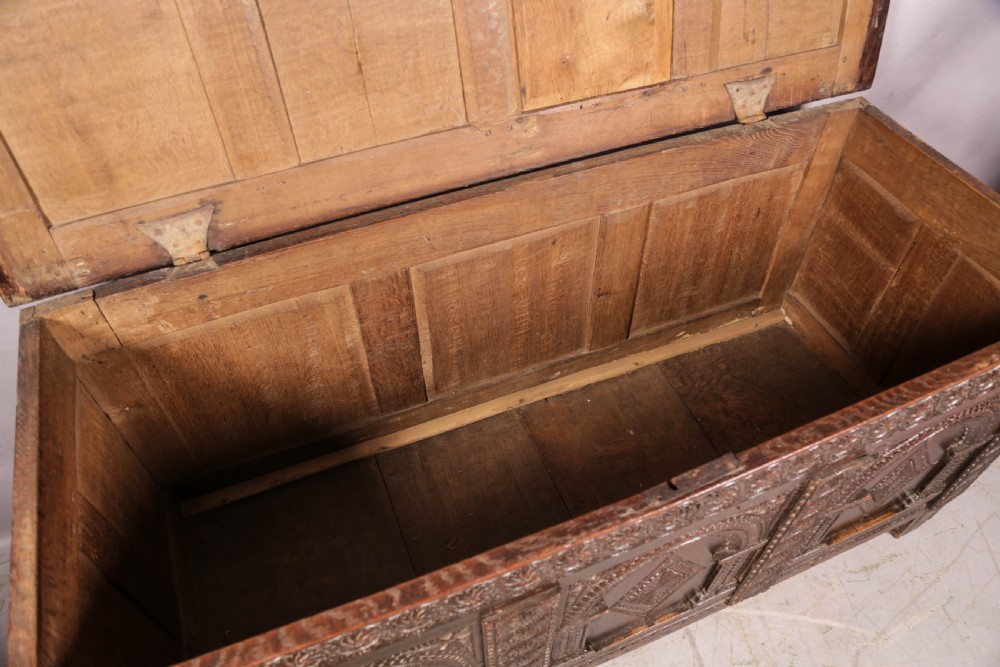 17th century Coffer Carved Oak View VI