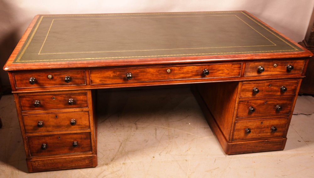 A Good Early Victorian Partners Desk in Mahogany View II