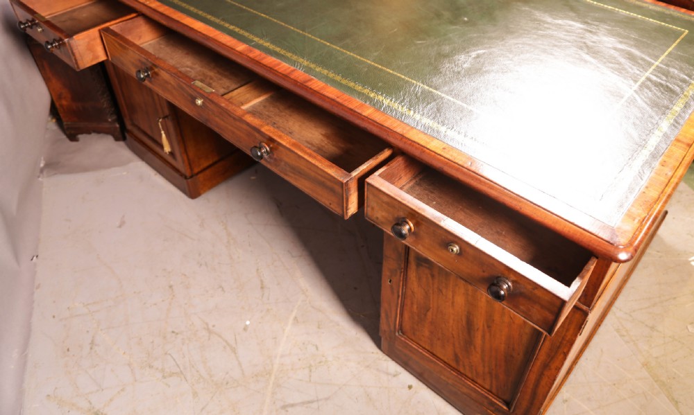 A Good Early Victorian Partners Desk in Mahogany View XI