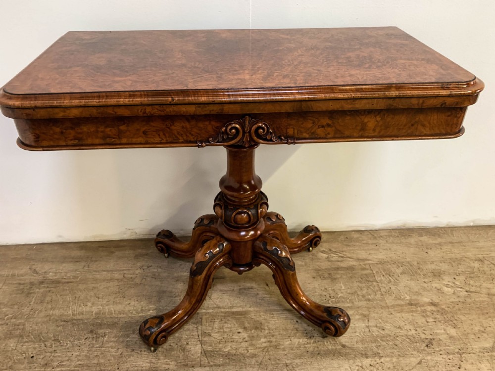 A Quality Victorian Burr Walnut Games Table