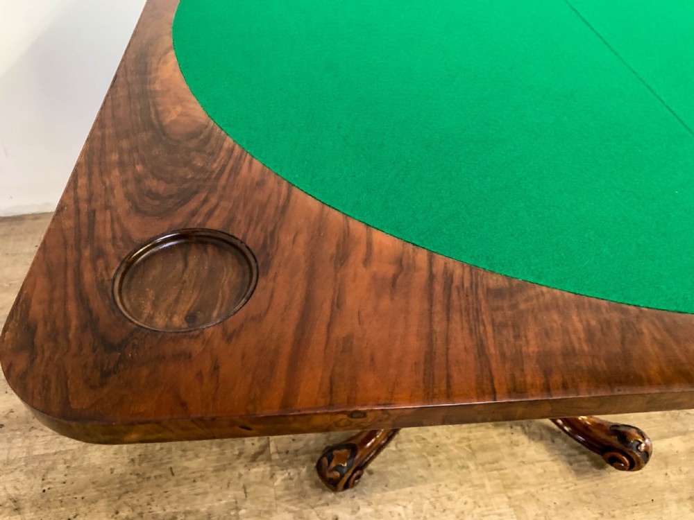 A Quality Victorian Burr Walnut Games Table View IV