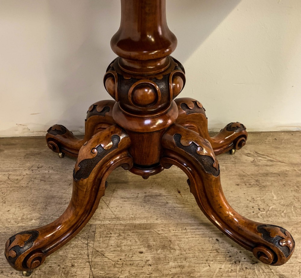A Quality Victorian Burr Walnut Games Table View VI