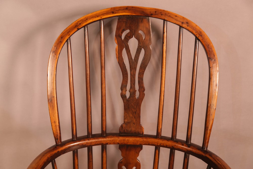 A Good High Back Windsor Chair in Yew Rockley Maker c1840 View X