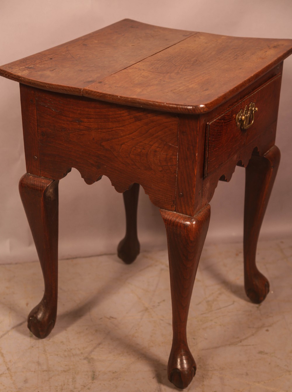 Unusual 18th c Side Table Cab Legs View VII