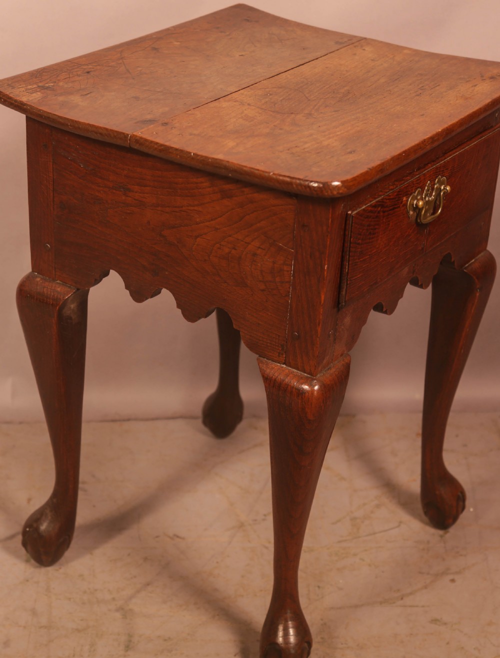 Unusual 18th c Side Table Cab Legs View IX