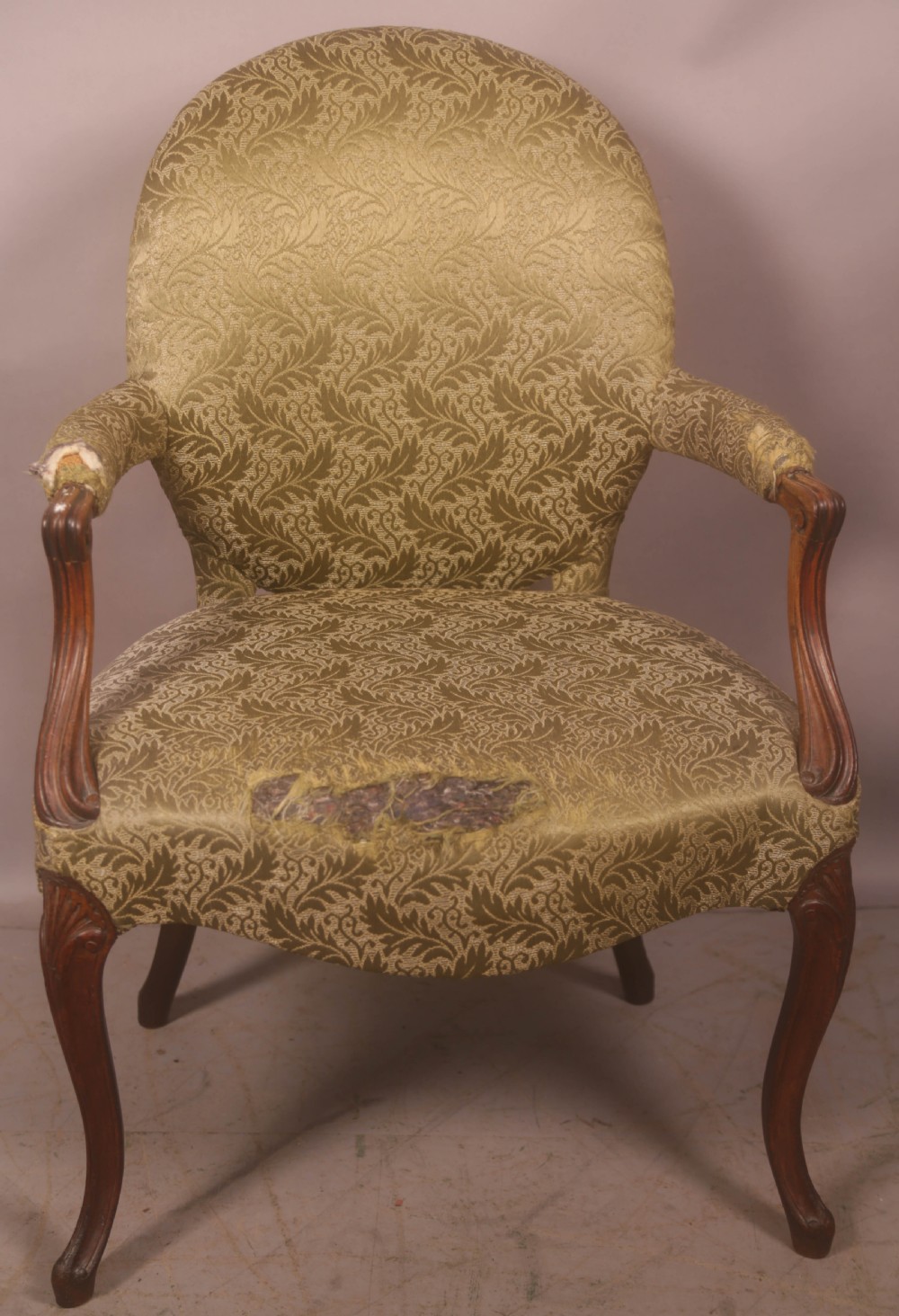 An English 18 c Salon Armchair