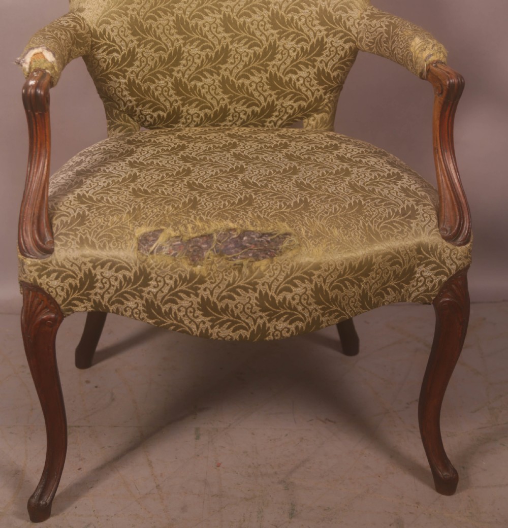 An English 18 c Salon Armchair View II