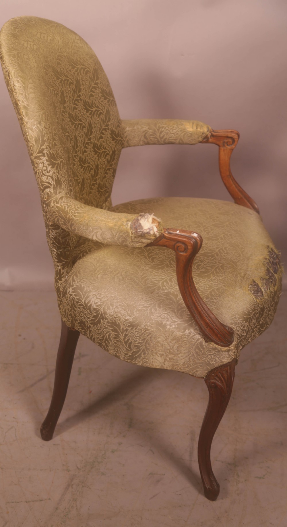An English 18 c Salon Armchair View VI