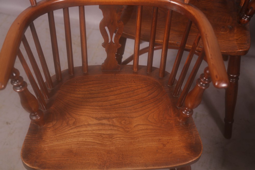 A Harlequin set of 4 Yew Wood Windsor Chairs View VII