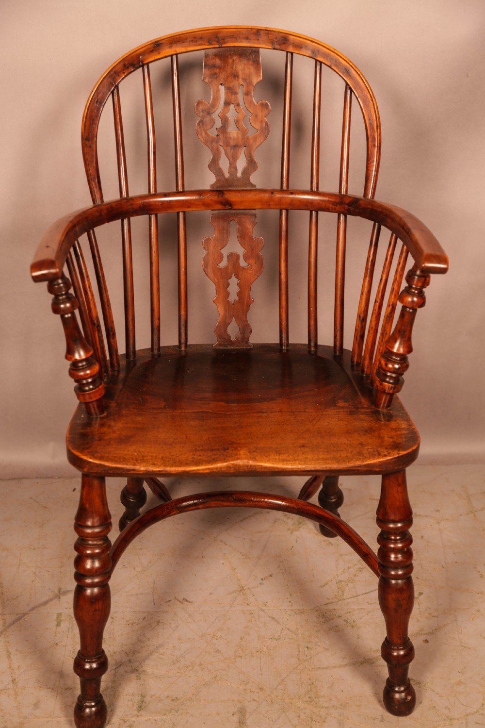 A Yew Wood Low Back Windsor Chair Gabbitass Worksop