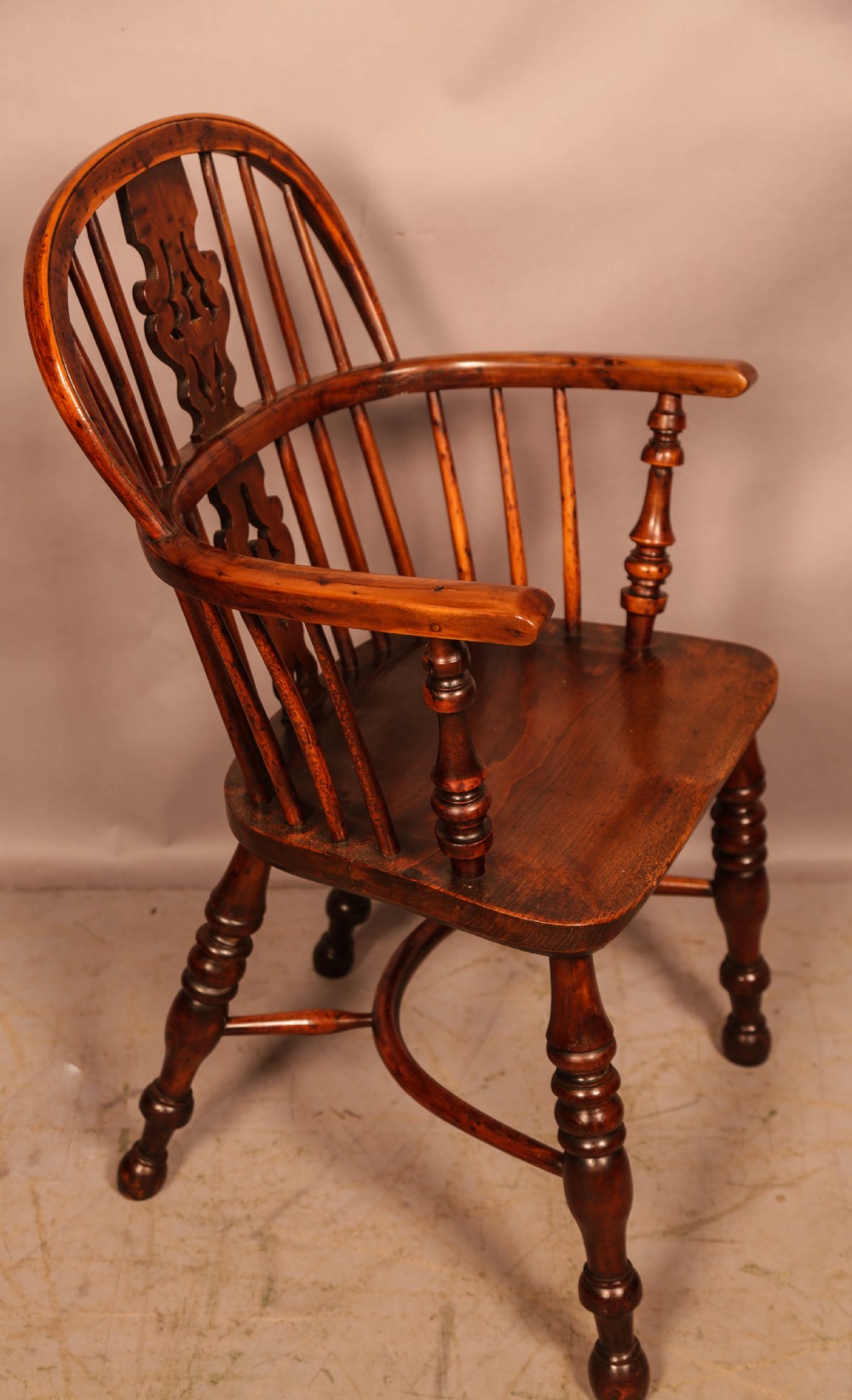 A Yew Wood Low Back Windsor Chair Gabbitass Worksop View II