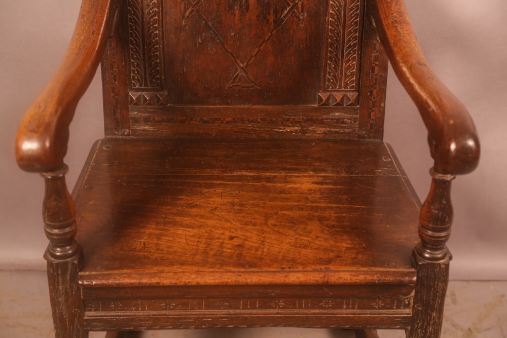 A 17th century Wainscott Armchair in Oak View IV