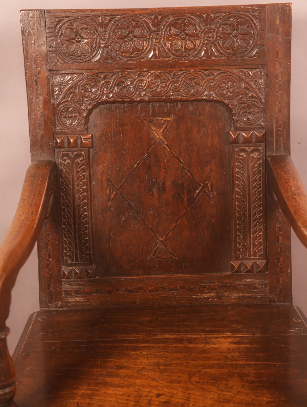 A 17th century Wainscott Armchair in Oak View VI