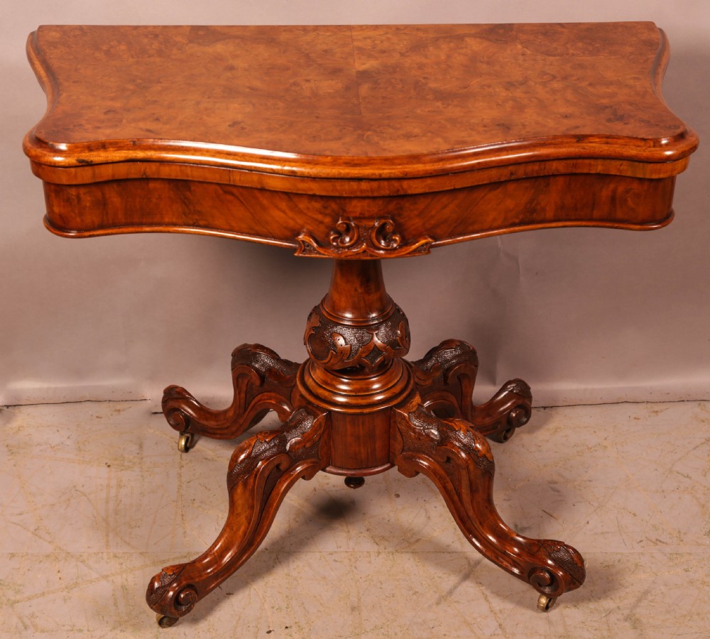 A Good Victorian Burr Walnut Games Table