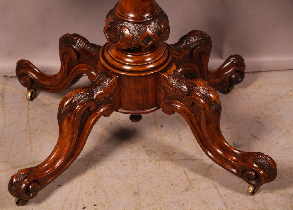 A Good Victorian Burr Walnut Games Table View II