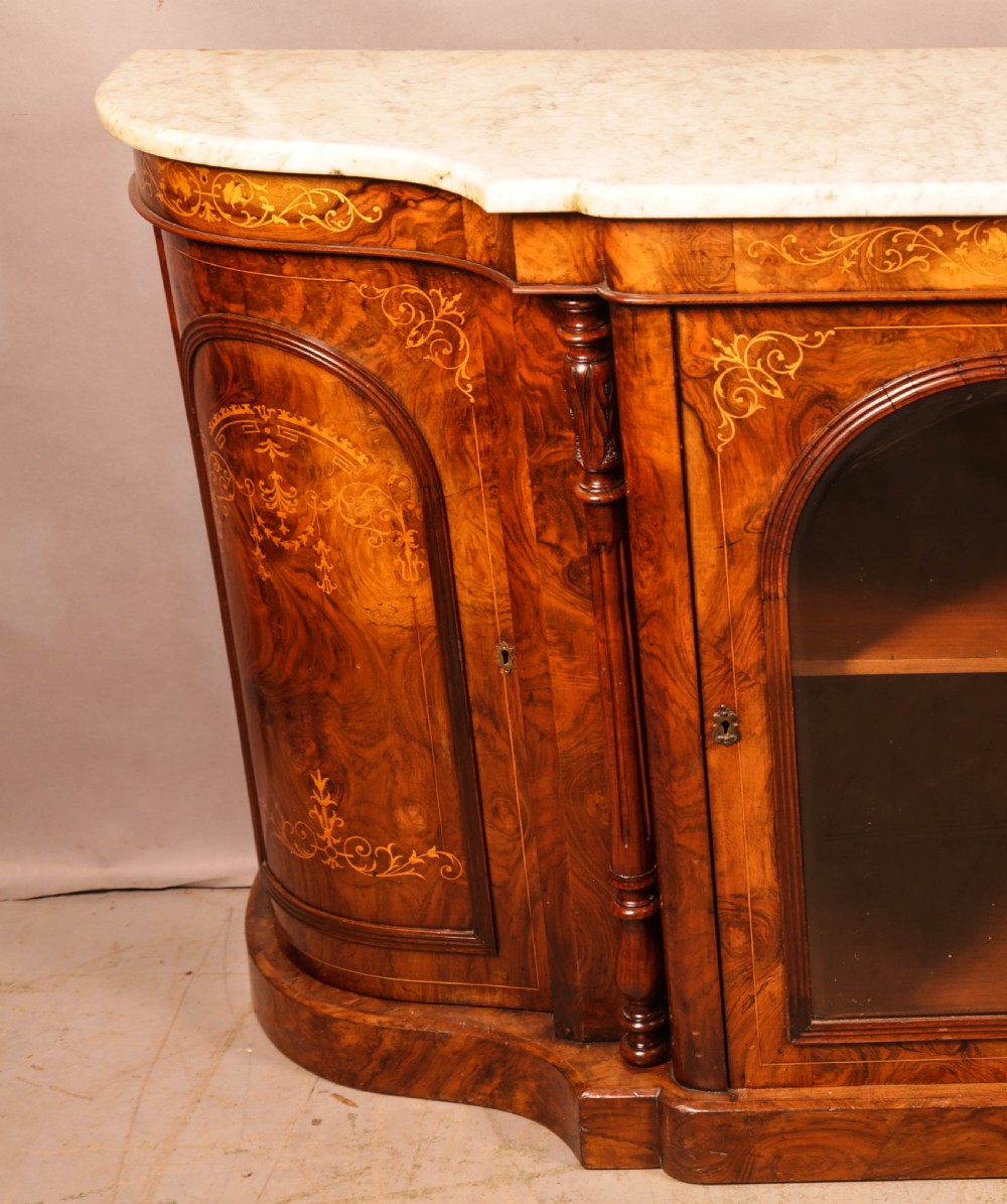 A Victorin Burr Walnut Credenza with marble top View II