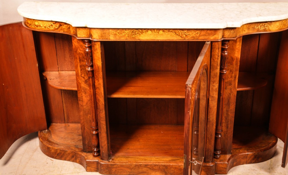 A Victorin Burr Walnut Credenza with marble top View III