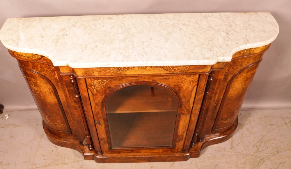 A Victorin Burr Walnut Credenza with marble top View V